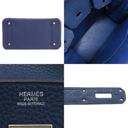 Hermes Birkin 30 Blue Handbag Taurillon Clemence Women's HERMES