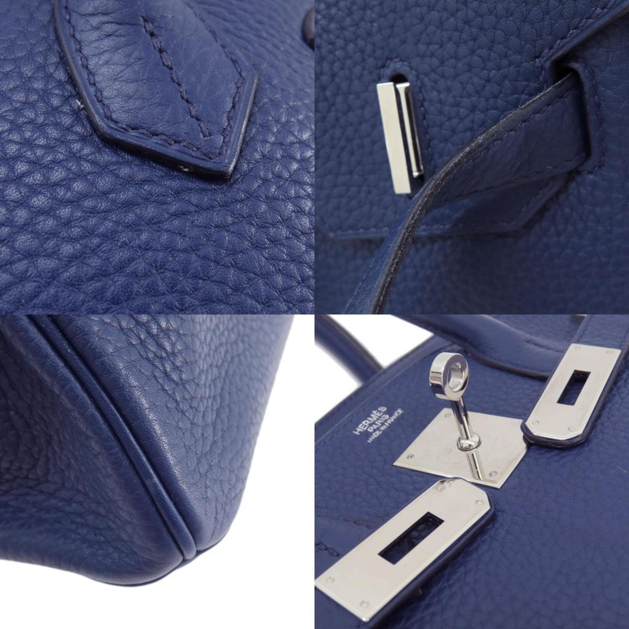 Hermes Birkin 30 Blue Handbag Taurillon Clemence Women's HERMES