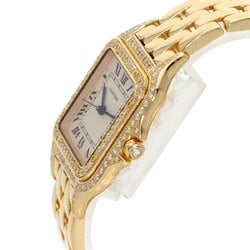 Cartier Panthere MM Double Bezel Diamond Manufacturer Complete Wristwatch K18 Yellow Gold/K18YG/Diamond Boys CARTIER