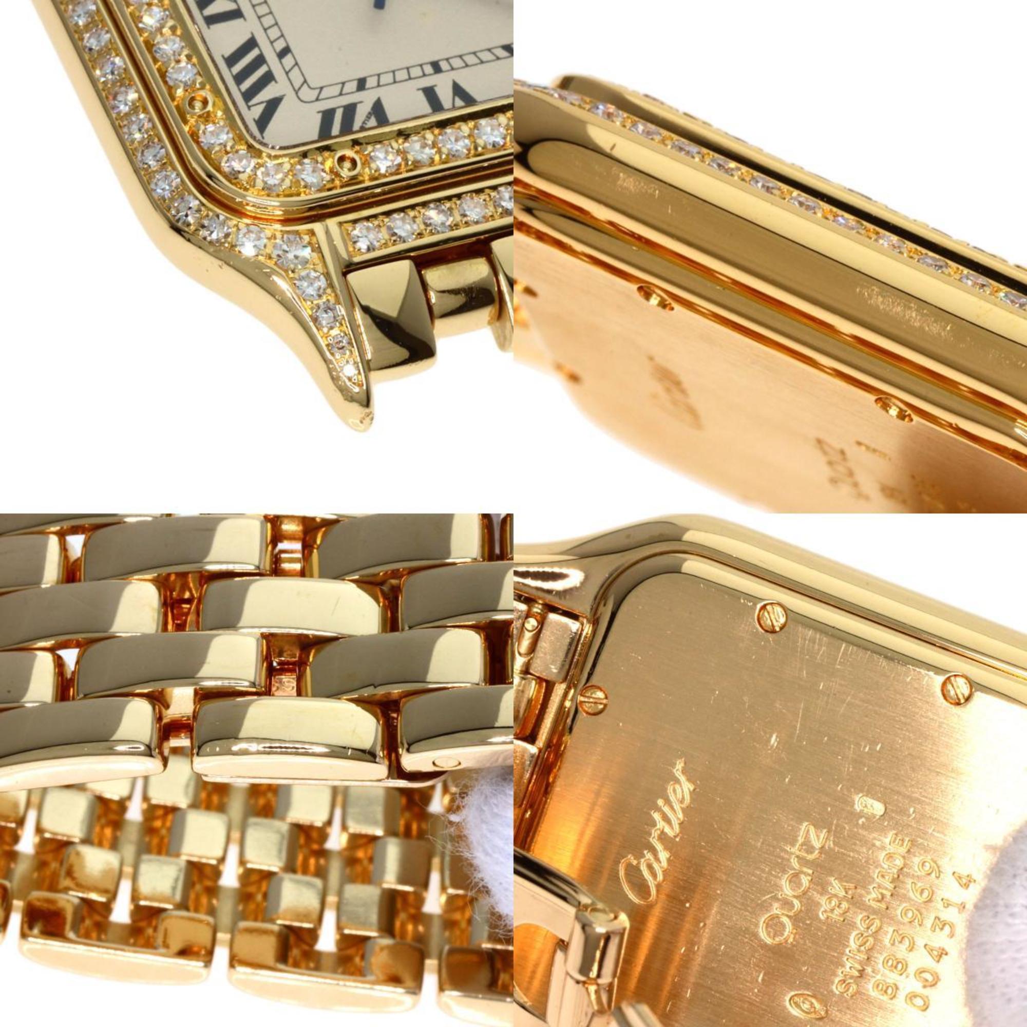 Cartier Panthere MM Double Bezel Diamond Manufacturer Complete Wristwatch K18 Yellow Gold/K18YG/Diamond Boys CARTIER