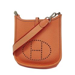 Hermes Shoulder Bag Evelyn TPM □Q Stamp Taurillon Clemence Crevette Women's