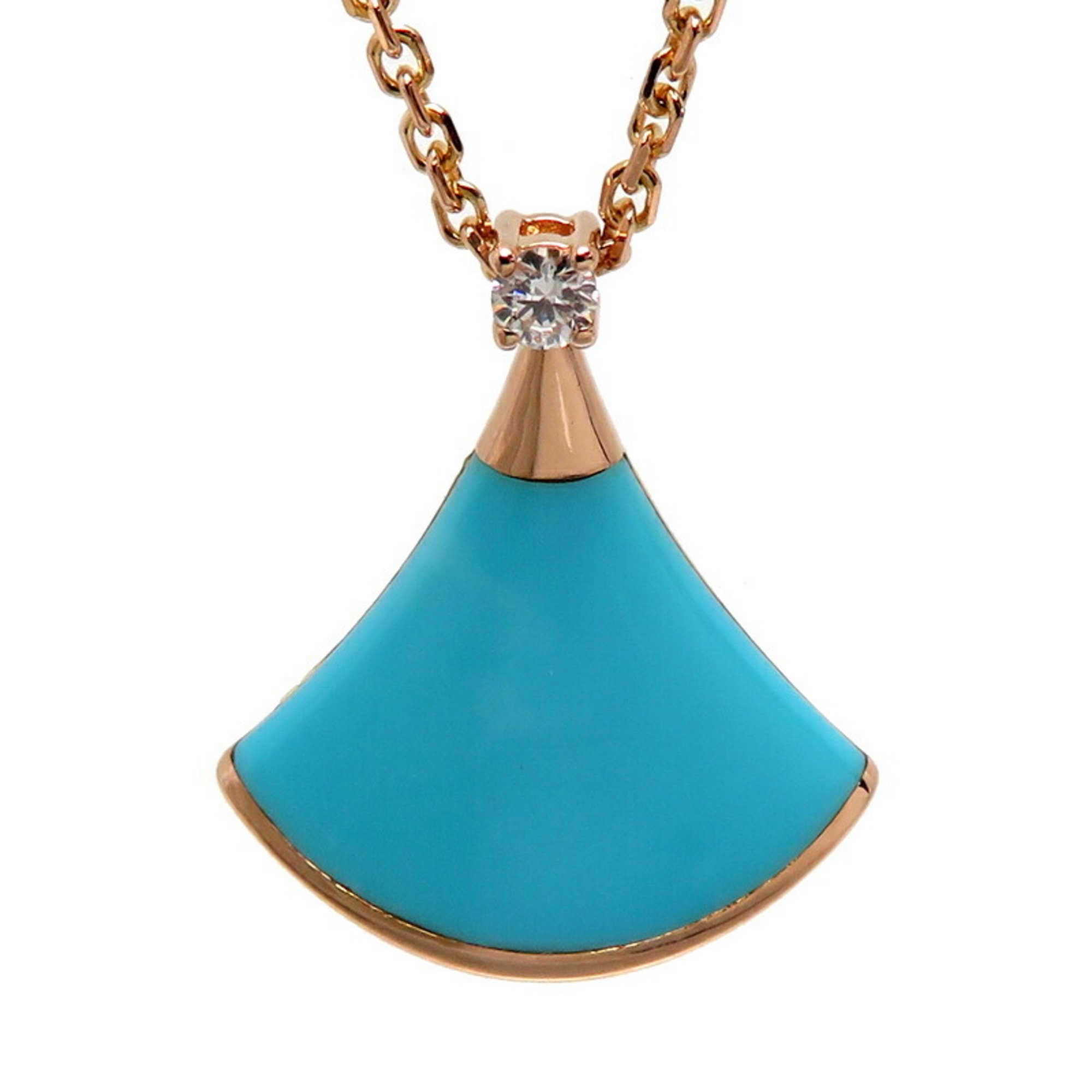 Bvlgari 750PG Diva Dream Turquoise Women's Necklace 750 Pink Gold
