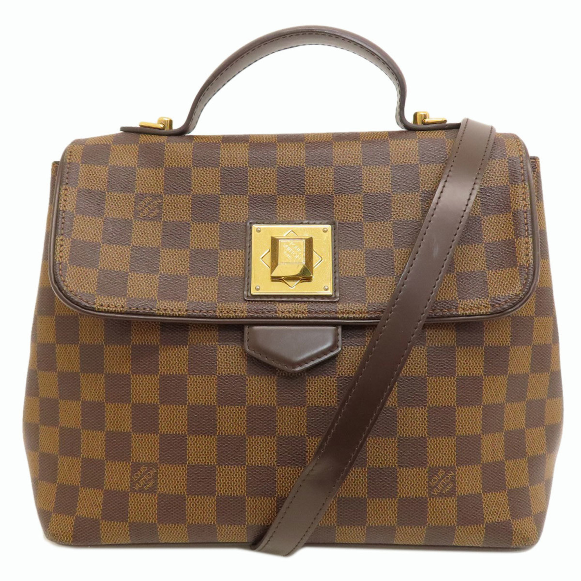 Louis Vuitton N41168 Bergamo MM Damier Ebene Handbag Canvas Women's LOUIS VUITTON