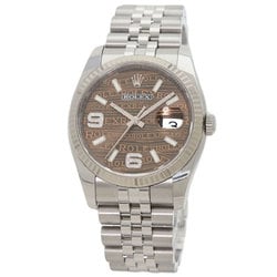 Rolex 116234 Datejust 36 Brown Wave 69 Diamond Watch Stainless Steel/SS/SSxK18WG Men's ROLEX