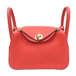 HERMES Lindy handbag shoulder bag Rouge Cou G hardware Taurillon Clemence Y stamp Women's Men's