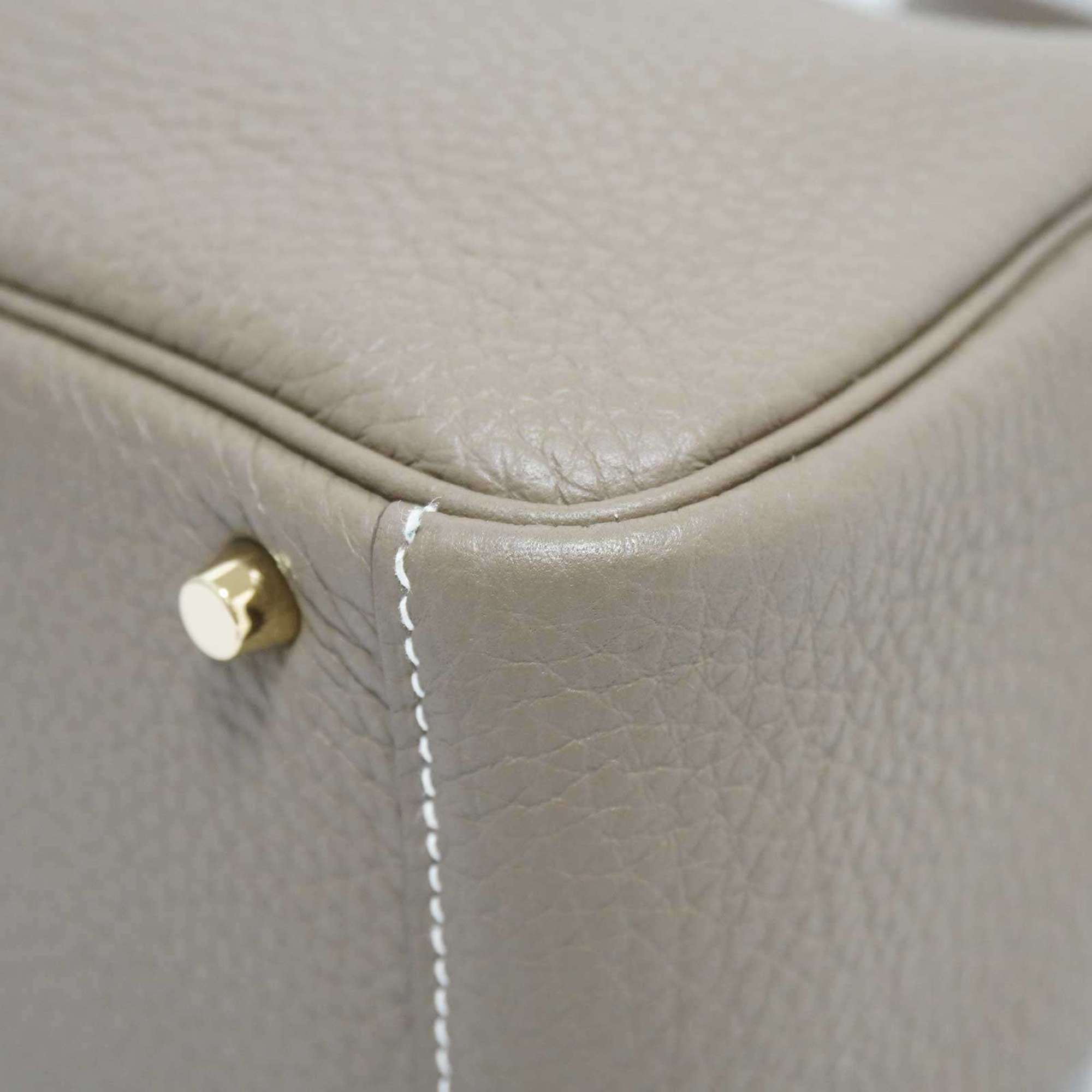 HERMES Lindy handbag shoulder bag Etoupe G hardware Taurillon U stamp Women's Men's