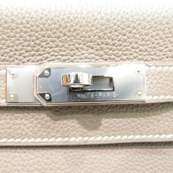 HERMES Kelly 32 Inner Stitching Handbag Etoupe/Silver Hardware Togo D Engraved Women's Men's Bag