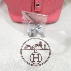 HERMES Picotin PM Handbag Tote Bag Rose Azalee Silver hardware Taurillon Clemence X stamp Women's Men's