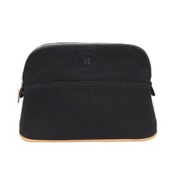 HERMES Hermes Bolide Pouch MM Black Canvas Travel Compact