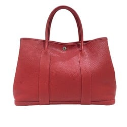 HERMES Hermes Garden PM Handbag Rouge Cazac Negonda D Engraved Women's Bag