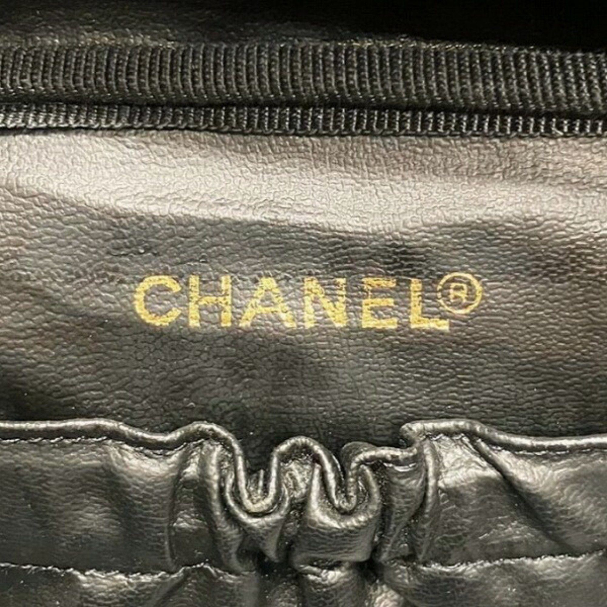 CHANEL Vanity Pouch Caviar Skin Bag Handbag Women's
