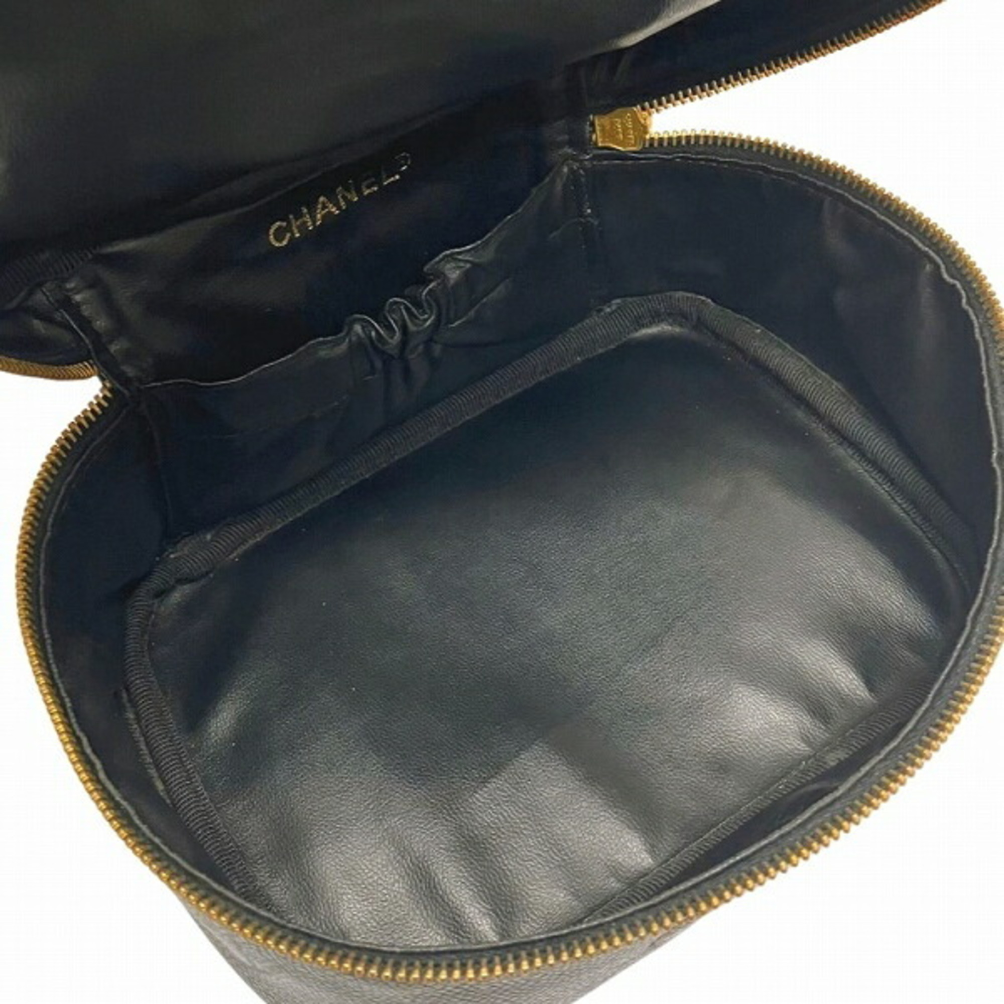 CHANEL Vanity Pouch Caviar Skin Bag Handbag Women's