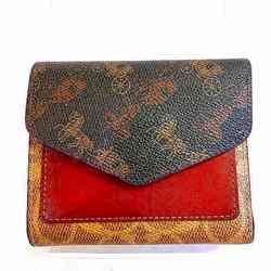 Coach C3160 Brown x Leather Wallet Bi-fold for Women