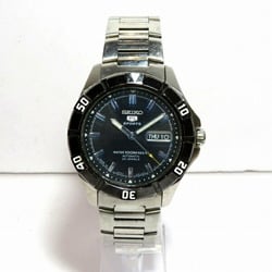 Seiko 5 7S36-01X0 Automatic Black Dial Watch Men's Wristwatch