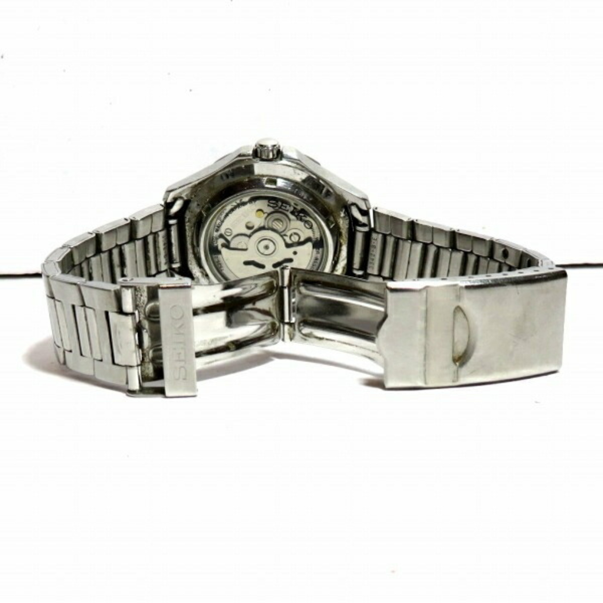 Seiko 5 7S36-01X0 Automatic Black Dial Watch Men's Wristwatch