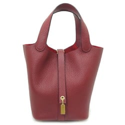 Hermes Picotin Lock PM U Stamp Women's Handbag Taurillon Rouge Grenat (Red)