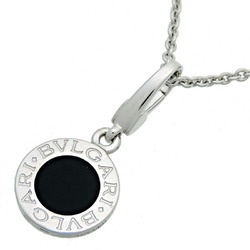 BVLGARI Onyx Charm Women's Necklace 750 White Gold Black