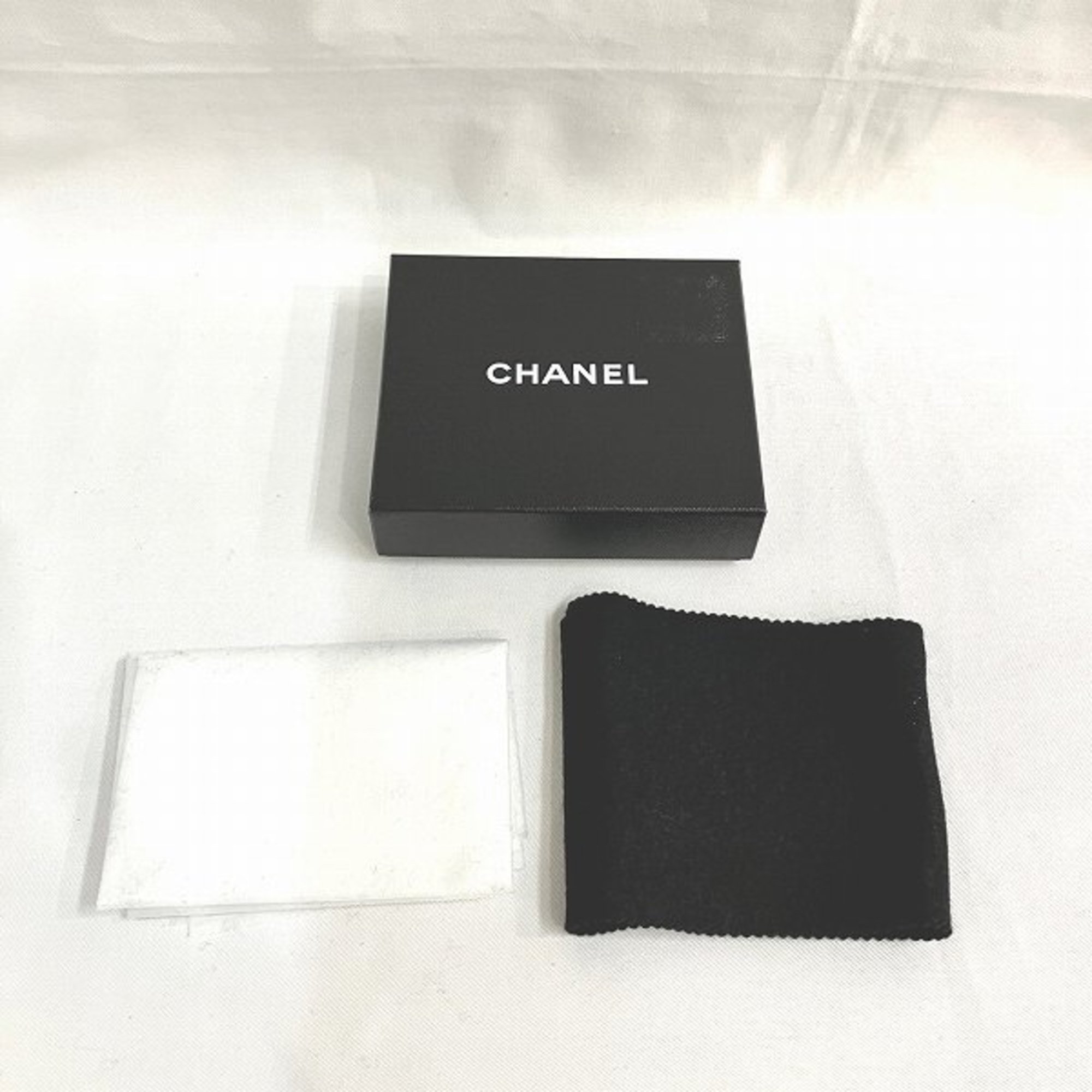 CHANEL Coco Mark Black Caviar Skin Double Bi-fold Wallet for Women