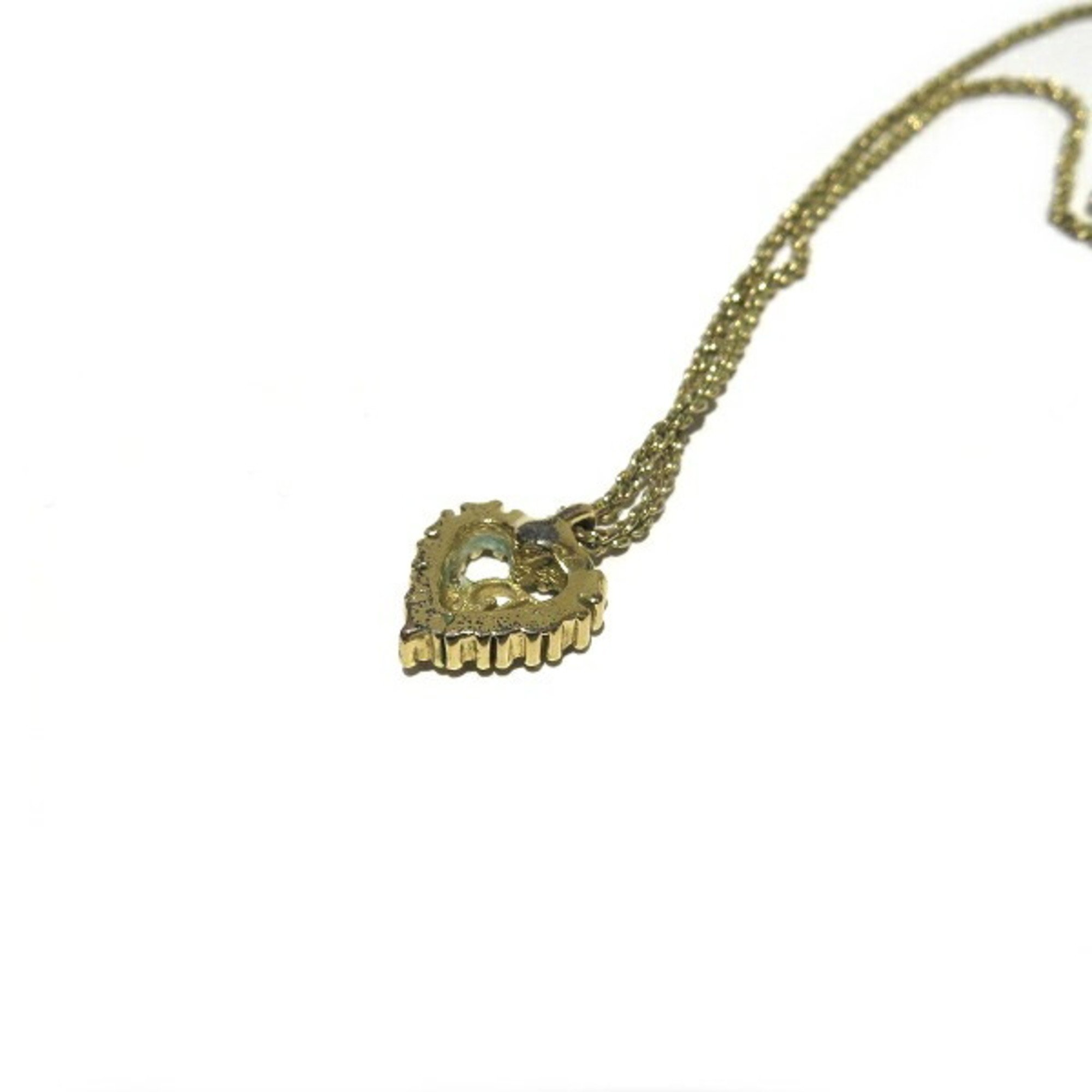 Christian Dior Heart Motif Gold Accessory Necklace for Women