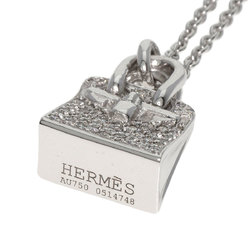 Hermes Amulet Birkin Diamond Necklace K18 White Gold Women's HERMES
