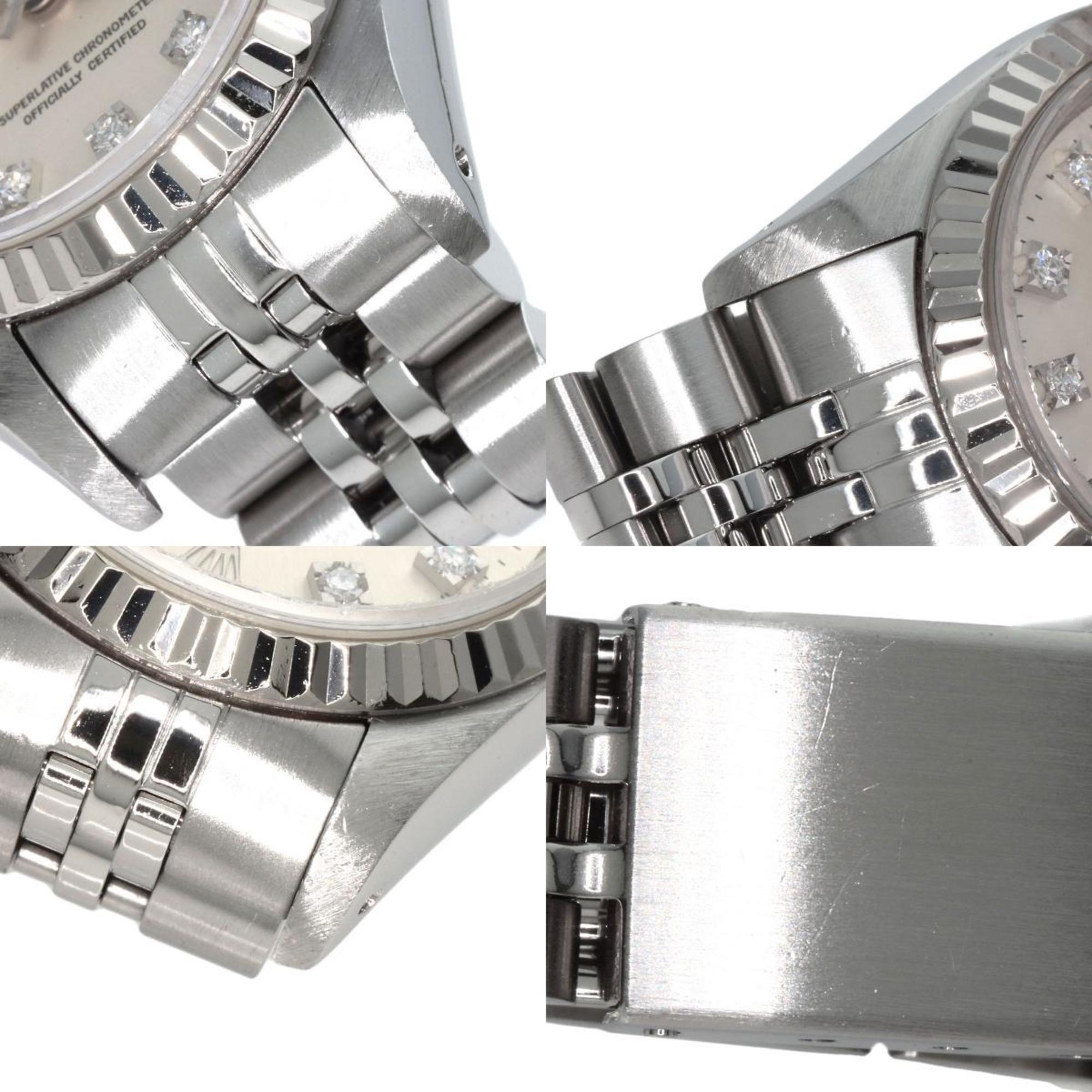 Rolex 69174G Datejust 10P Diamond Watch Stainless Steel/SS/K18WG Ladies ROLEX