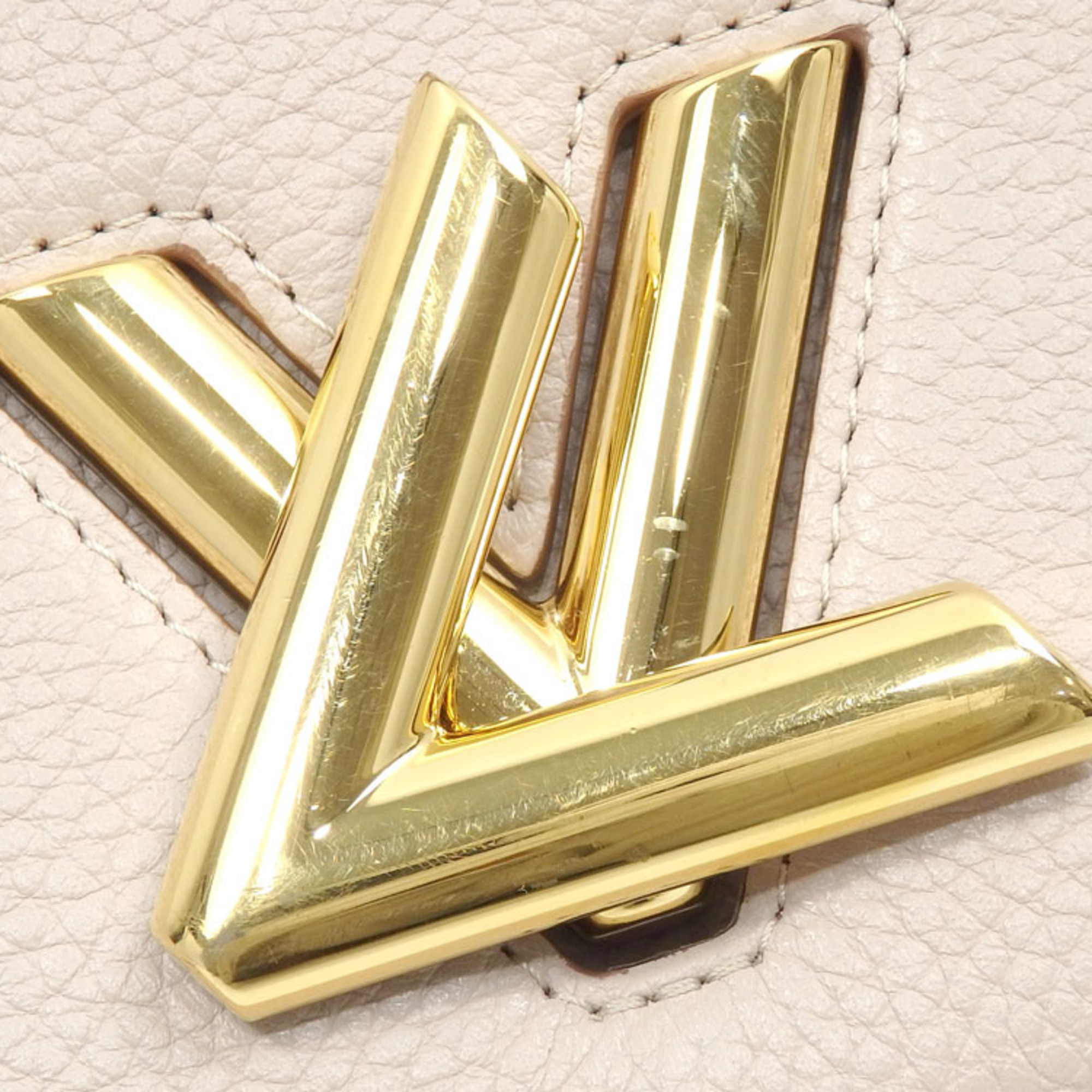 Louis Vuitton Handbag Twist One Handle PM Women's M57214 Greige Shoulder Bag Taurillon Leather A6047090