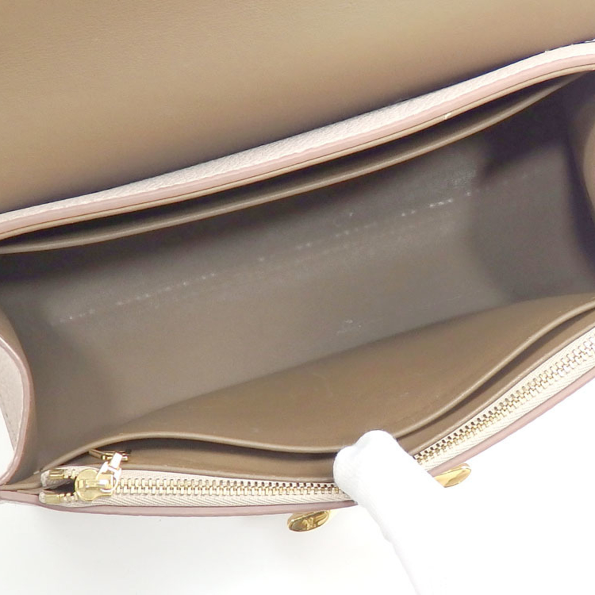 Louis Vuitton Handbag Twist One Handle PM Women's M57214 Greige Shoulder Bag Taurillon Leather A6047090