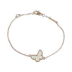 Van Cleef & Arpels Sweet Alhambra Papillon Bracelet for Women, Mother of Pearl, K18YG, 1.8g, 18K Yellow Gold, 750, Butterfly, VCARF69000, 042147