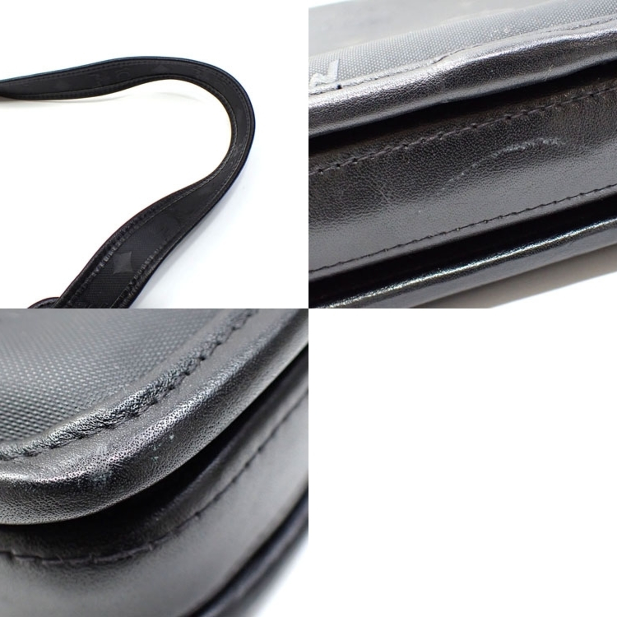 MCM Shoulder Bag for Women in Black PVC Leather Visetos A6047145