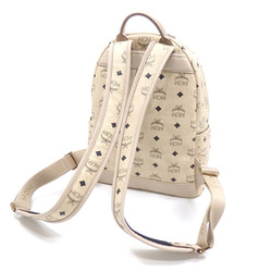 MCM STARK Backpack for Women, Beige, PVC, Leather, MMK8AVE61, Rucksack, Studs, Visetos, A6047105