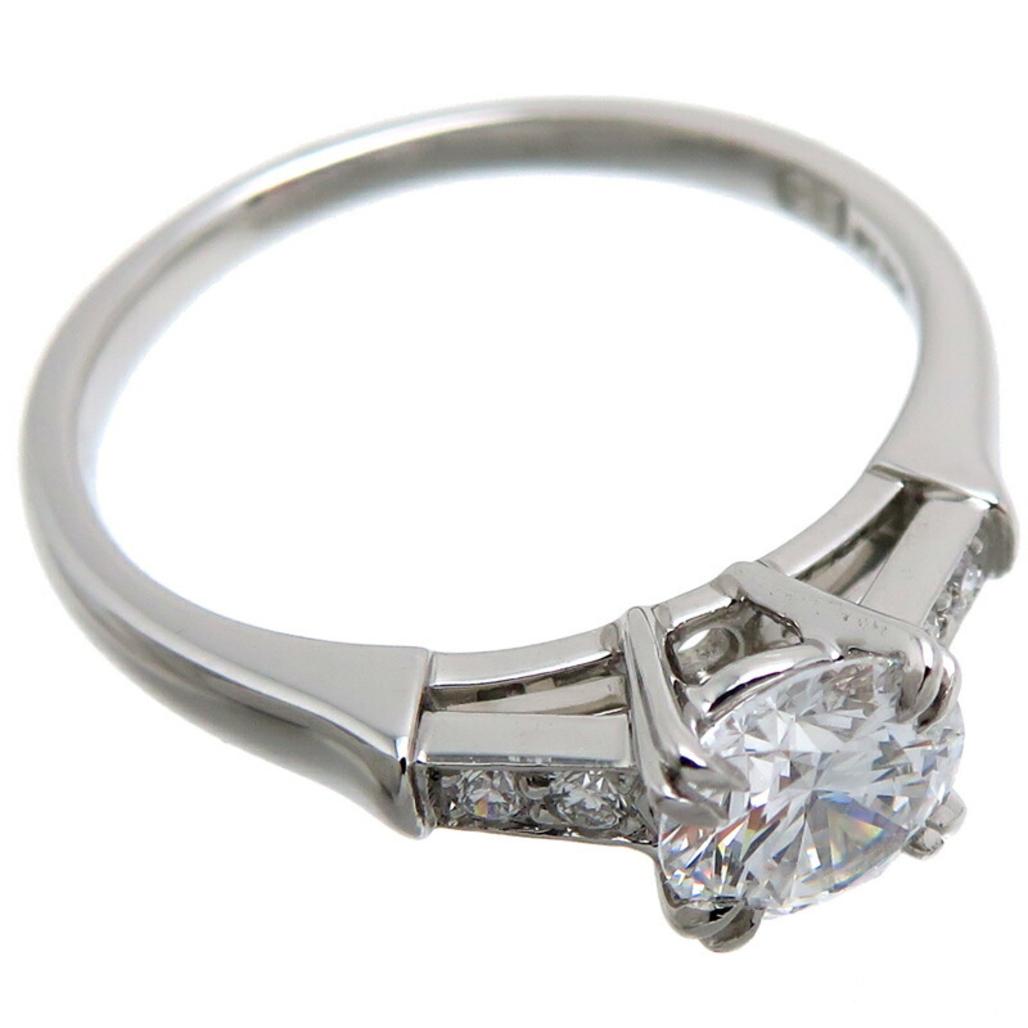 Harry Winston 0.70ct Diamond Round Cut Trist Engagement Ring for Women, Pt950 Platinum, Size 11