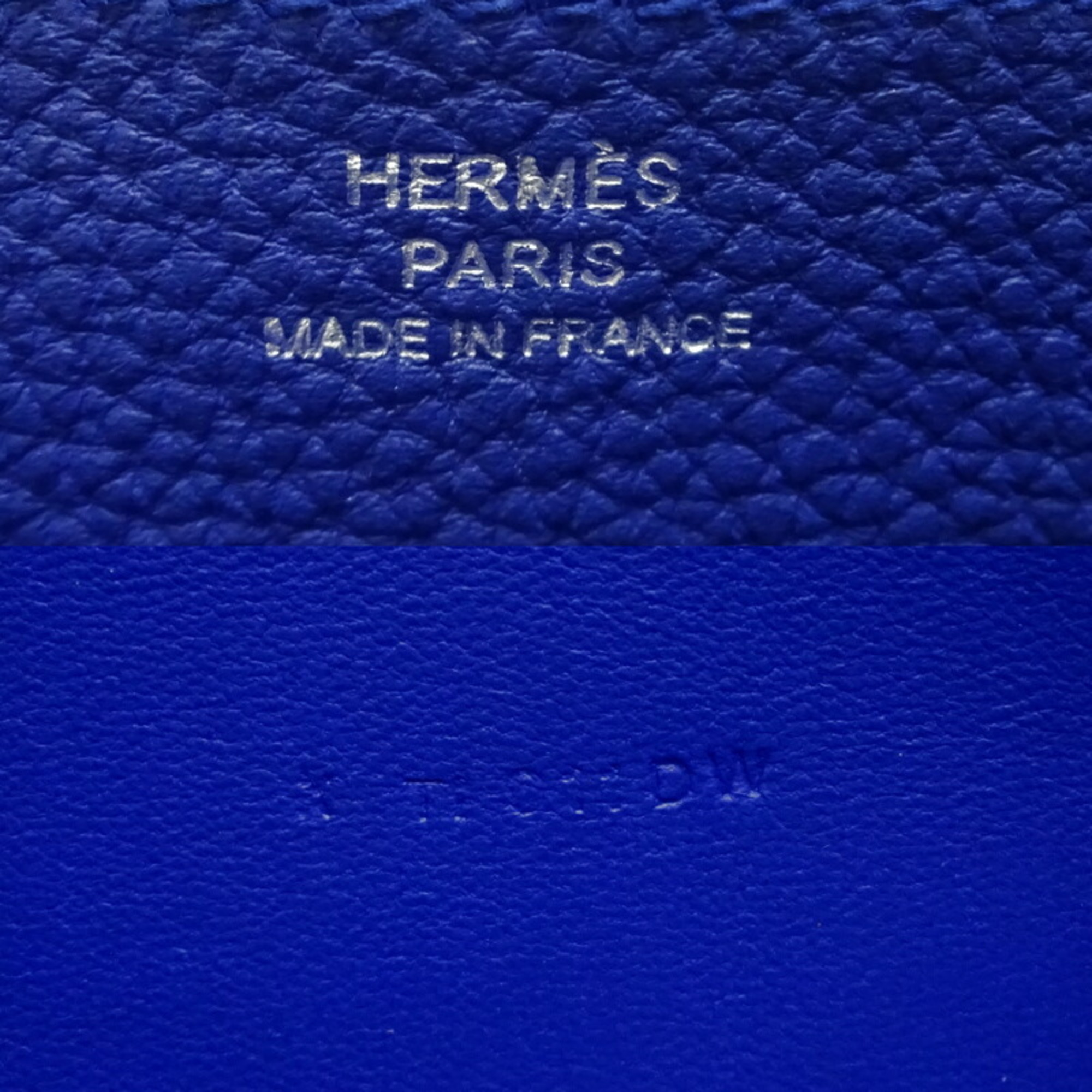 Hermes Dogon Long X Stamp 2016 Women's Wallet Togo Blue Ankle (Blue)
