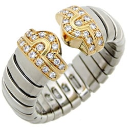 Bvlgari Parentesi Tubogas Diamond Women's/Men's Ring, 750 Yellow Gold, Size 17