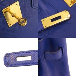 Hermes Birkin 30 Blue Handbag Epsom Leather Women's HERMES