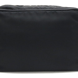 Prada Shoulder Bag 2VH048 Black Nylon Leather Pochette Women's Men's PRADA