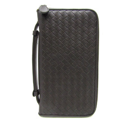 Bottega Veneta Intrecciato Multi Case / Travel Case 169730 Men's Leather Long Wallet (bi-fold) Dark Brown