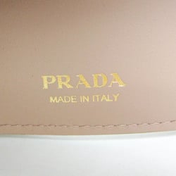 Prada Saffiano SAFFIANO FIOCCO 1MH021 Women's Leather Wallet (tri-fold) Champagne Gold,Pink Beige