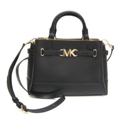 Michael Kors Reed Small Center Zip Belted Satchel 35S3G6RS1T Women's Leather Handbag,Shoulder Bag Black