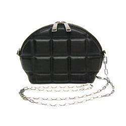 Bottega Veneta Padded Mini Half Moon 593165 Women's Leather Shoulder Bag Black