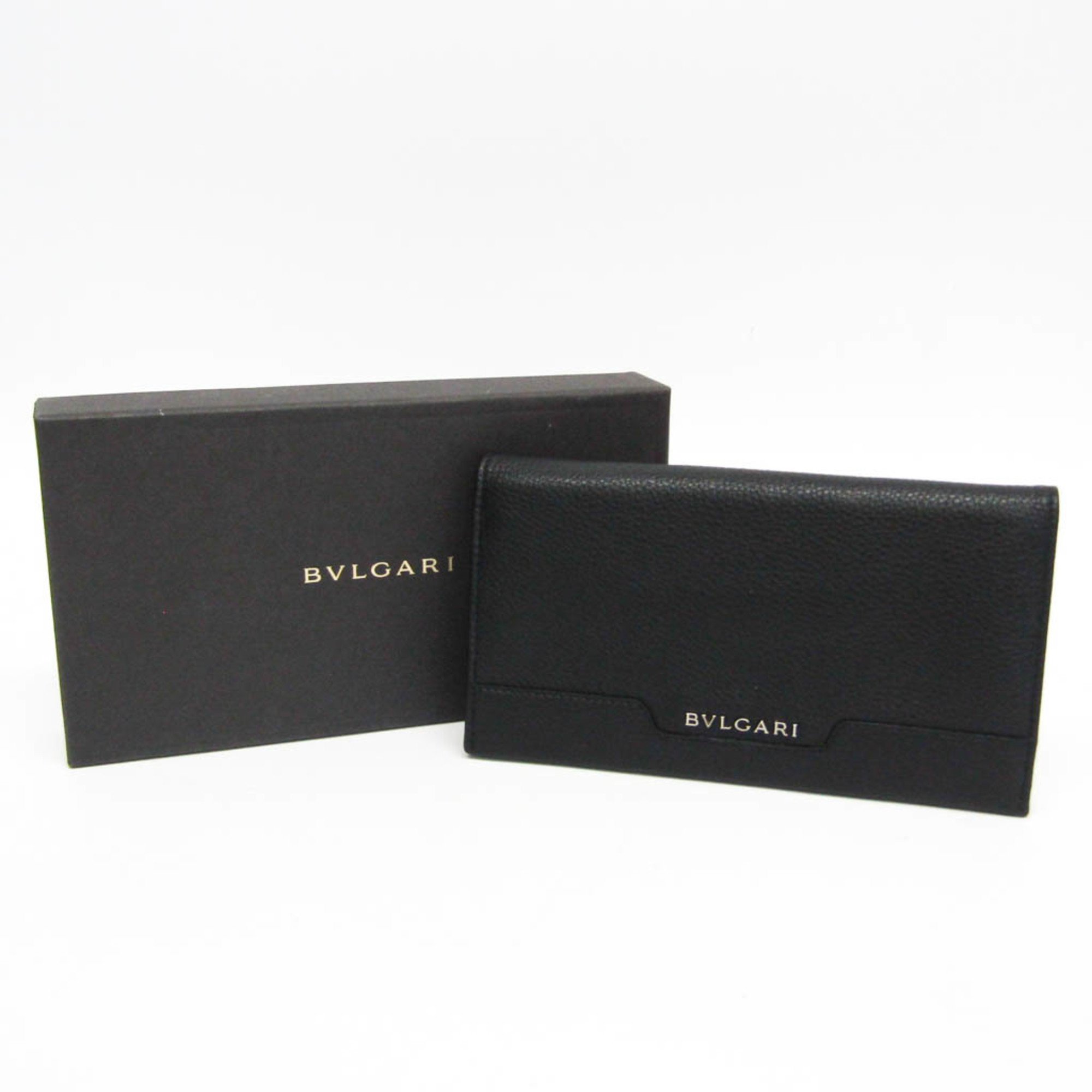Bvlgari URBAN 33402 Men's Leather Long Wallet (bi-fold) Black