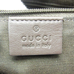 Gucci GG Canvas 388919 Women's Canvas,Leather Handbag Beige,Dark Brown