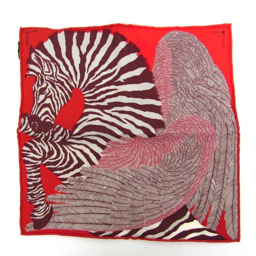 Hermes CARRE NANO CARRE20 Zebra Pegasus Women's Silk Scarf Multi-color,Red Color