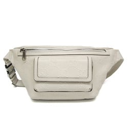 Gucci GG Embossed 645093 Women,Men Leather Fanny Pack,Sling Bag Off-white