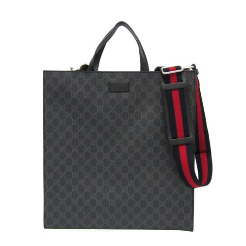 Gucci 495559 Women,Men GG Supreme,Leather Shoulder Bag,Tote Bag Black,Gray