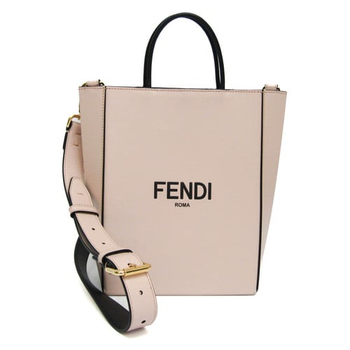 Fendi Shopping Bag Small Logo 8BH382 Women's Leather Handbag,Shoulder Bag Black,Light Beige,Light Pink