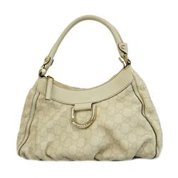 Gucci Handbag Guccissima 190525 Leather Off-White Women's