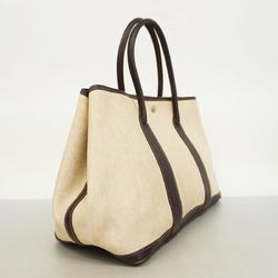 Hermes Tote Bag Garden PM □F Stamp Toile H Brown Women's