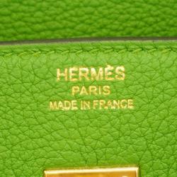 Hermes handbag Birkin 25 B stamp Togo Vert Yucca for women