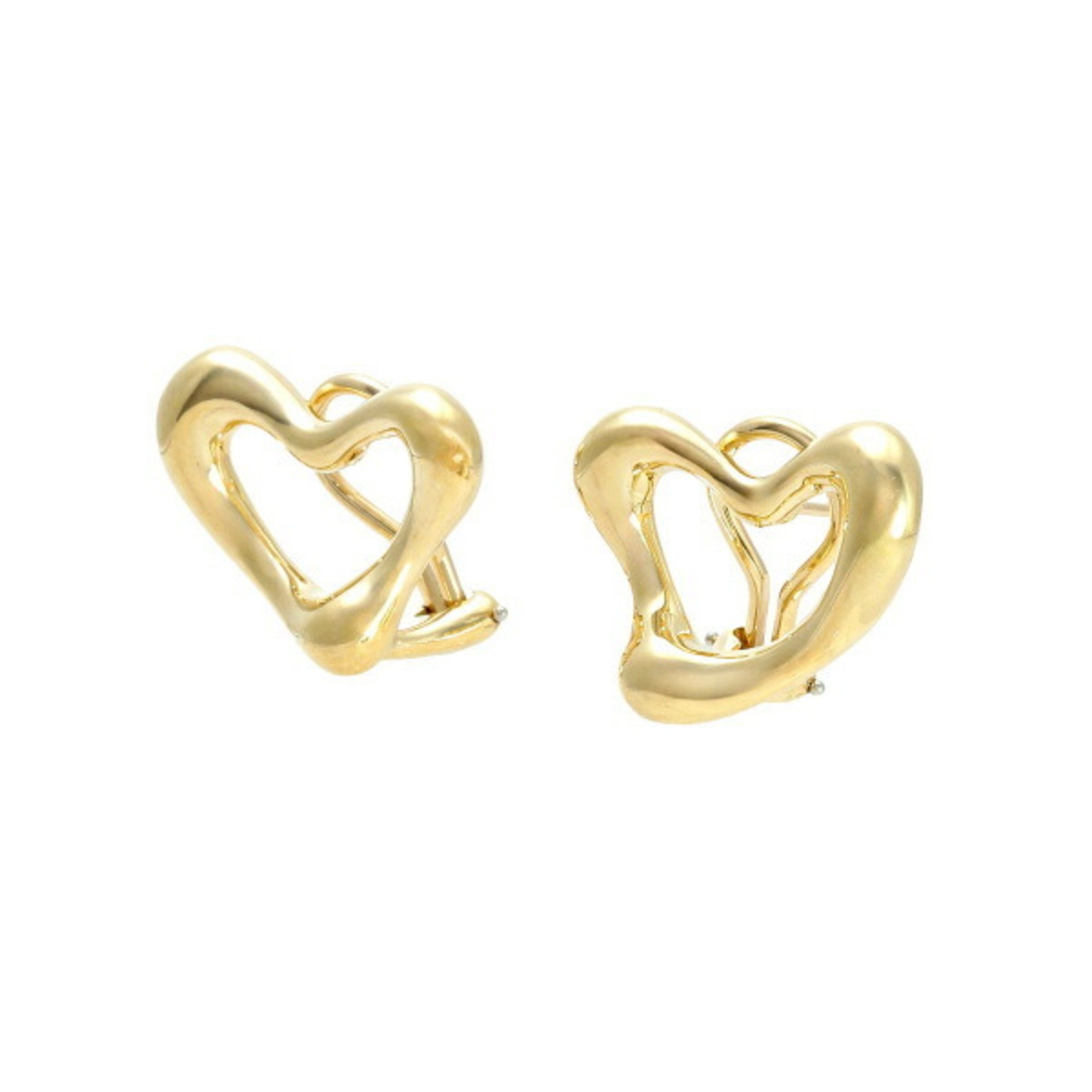 Tiffany Heart Elsa Peretti 18K Yellow Gold Earrings