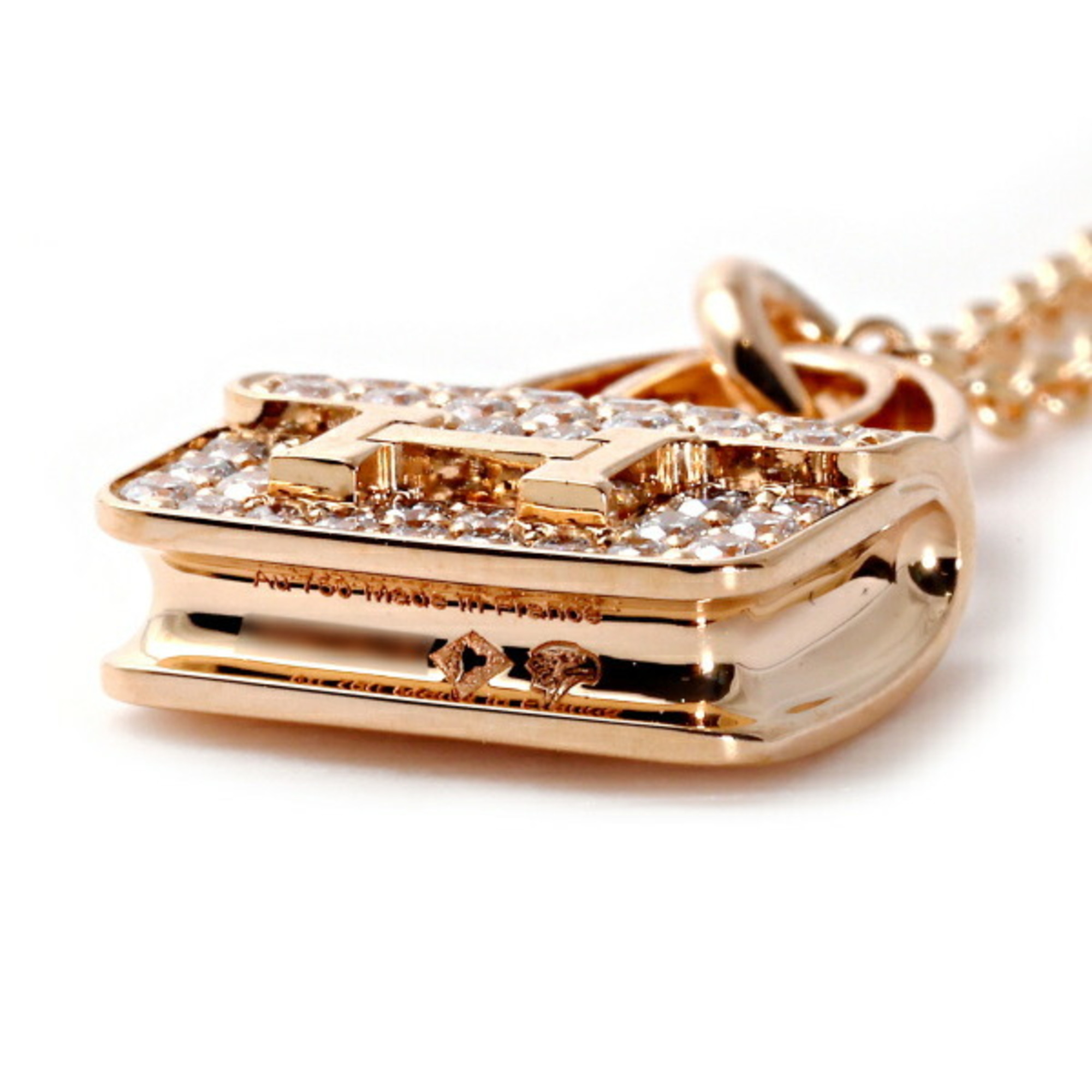 Hermes Amulet Constance K18PG Pink Gold Necklace J381983
